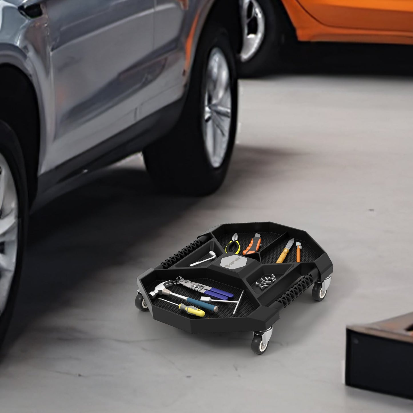 Automotive Rolling Tool Creeper with 4 Swivel Casters and 30 lbs Weight Capacity-BK