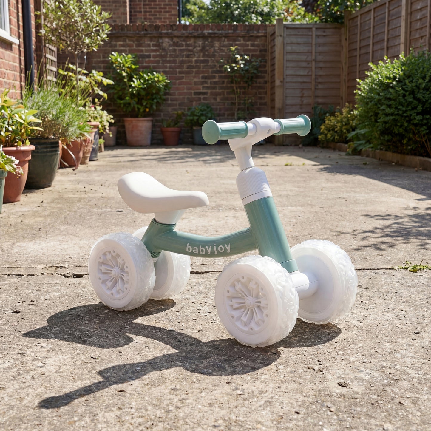 Baby Balance Bike with Adjustable Handlebar and Seat with Lighting Wheels-Blue