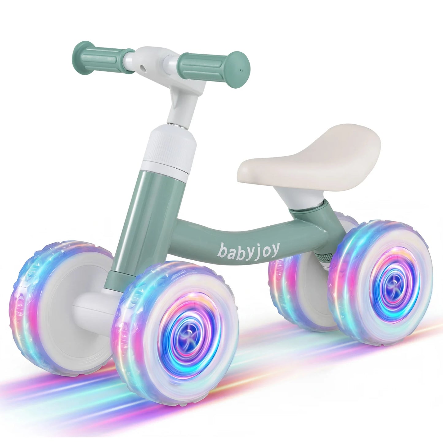 Baby Balance Bike with Adjustable Handlebar and Seat with Lighting Wheels-Blue