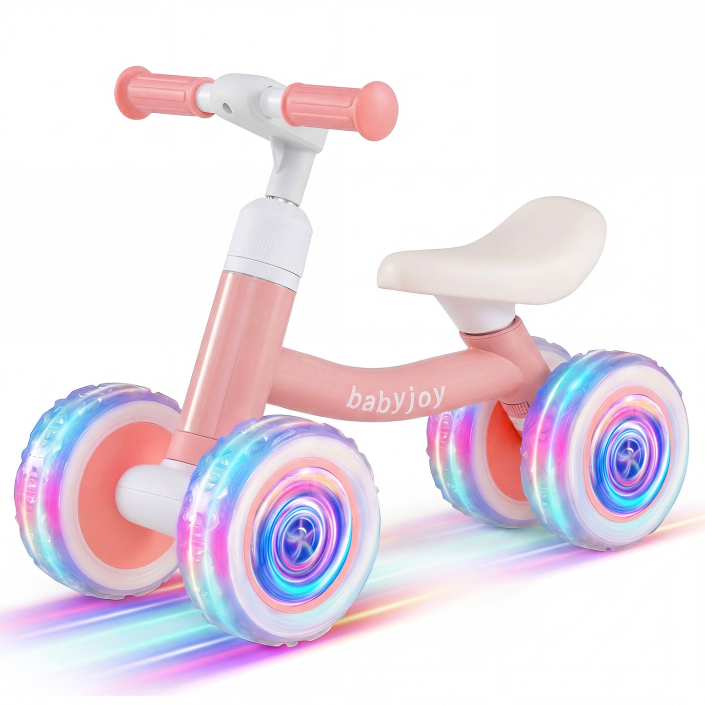 Baby Balance Bike with Adjustable Handlebar and Seat with Lighting Wheels-Blue