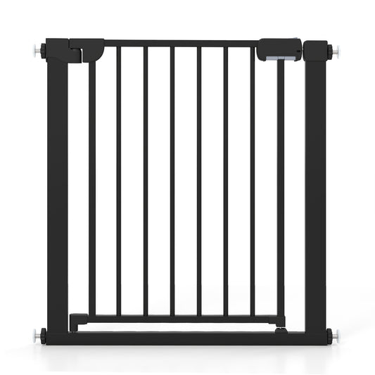 Baby Gate for Stairs Pressure Mounted Auto-Close Door Gate-Black