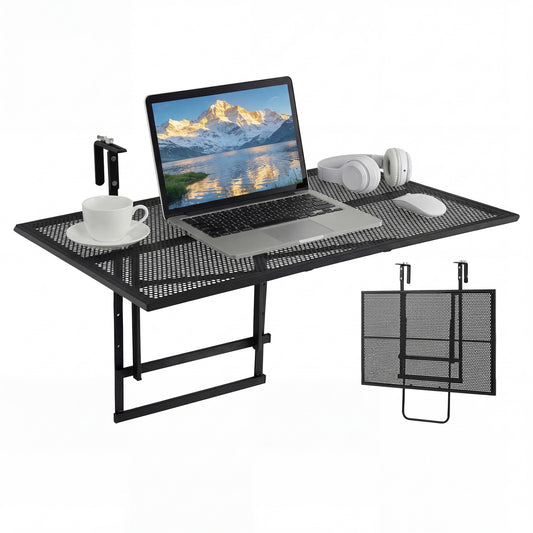 31.5 Inch Large Metal Folding Bar Table with 5-Position Adjustable Height