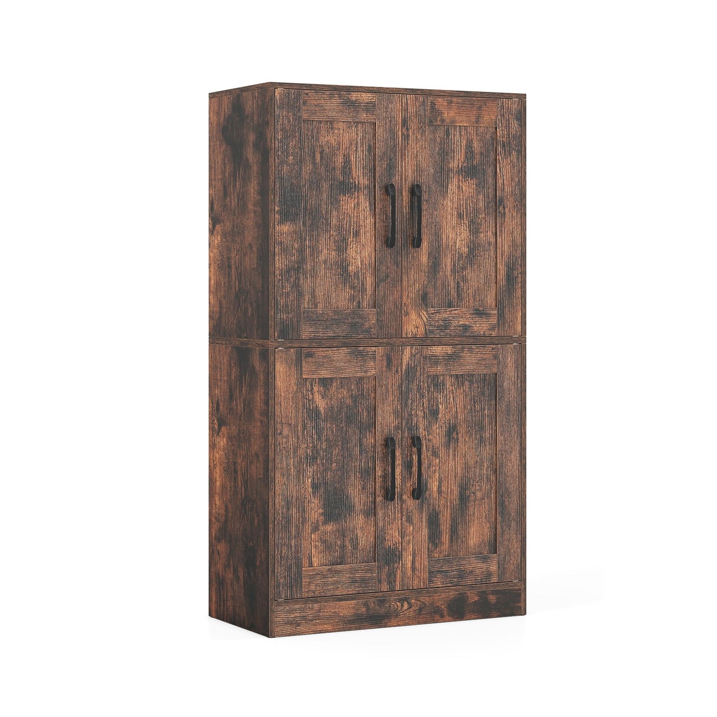 Bathroom Cabinet 43.5 inch Storage Cabinet with Doors and Adjustable Shelves-Black