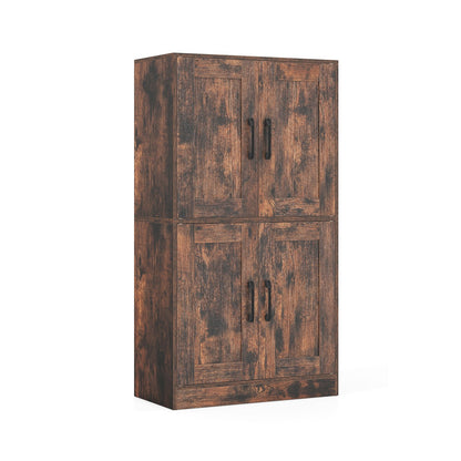 Bathroom Cabinet 43.5 inch Storage Cabinet with Doors and Adjustable Shelves-Black