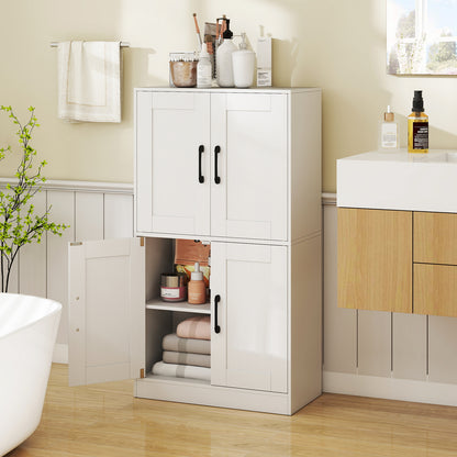 Bathroom Cabinet 43.5 inch Storage Cabinet with Doors and Adjustable Shelves-Black