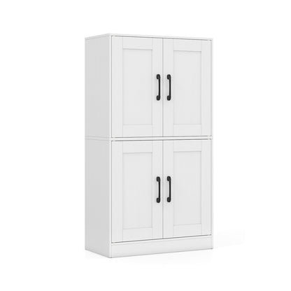 Bathroom Cabinet 43.5 inch Storage Cabinet with Doors and Adjustable Shelves-Black