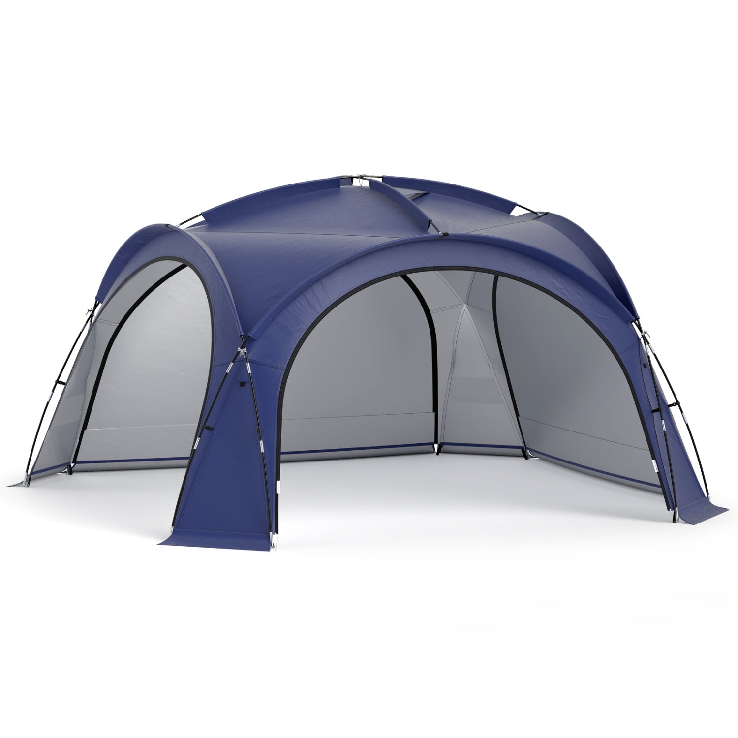 Brown beach tent for 12-15 people by Direct, easy set-up dome canopy with four removable zippered sidewalls for outdoor camping.