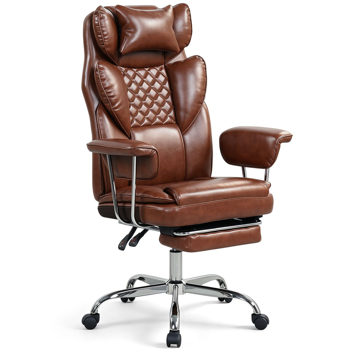 Big and Tall Executive Office Chair with Lumbar Support and Adjustable Seat-Black