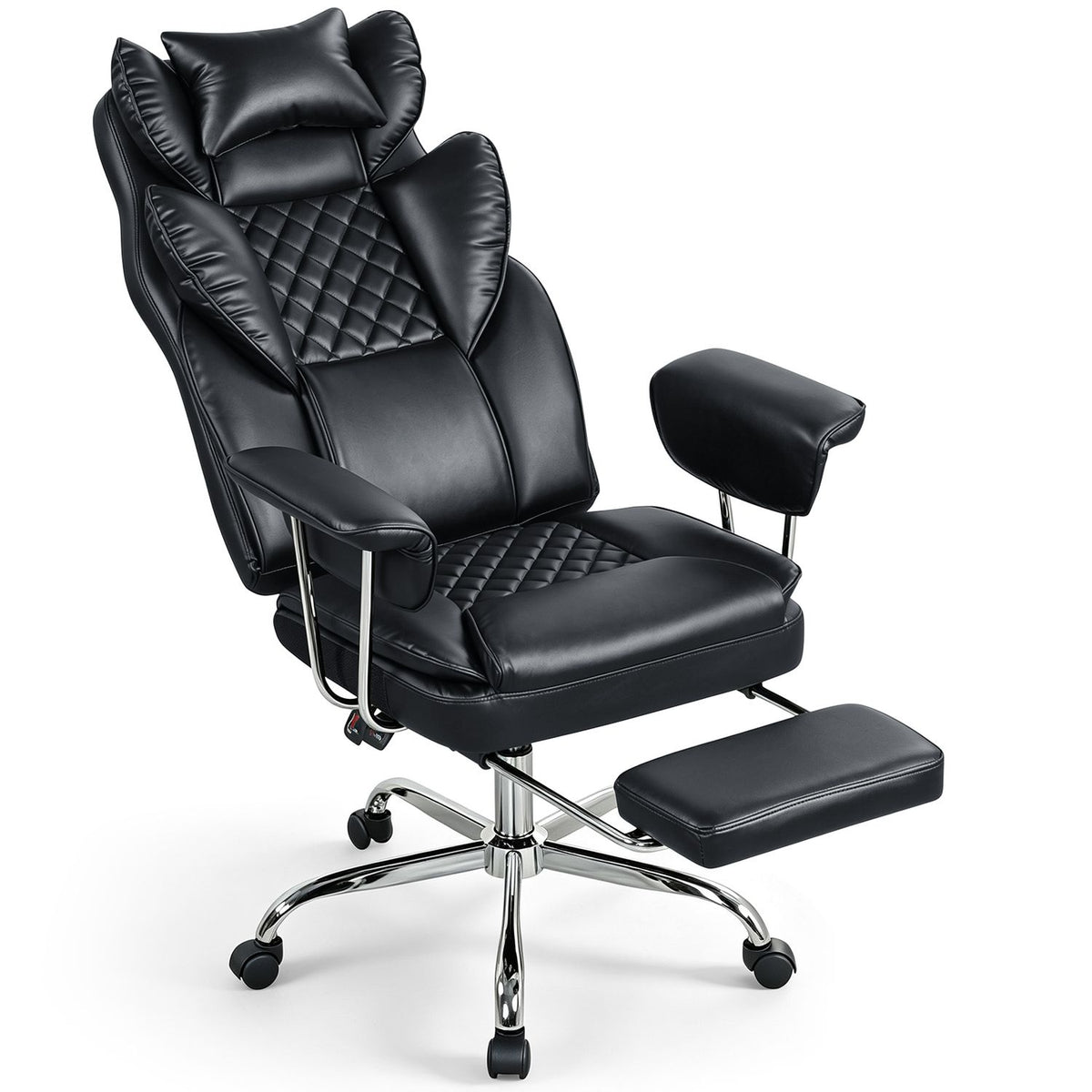Big and Tall Executive Office Chair with Lumbar Support and Adjustable Seat-Black