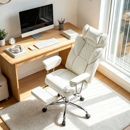 Big and Tall Executive Office Chair with Lumbar Support and Adjustable Seat-Black