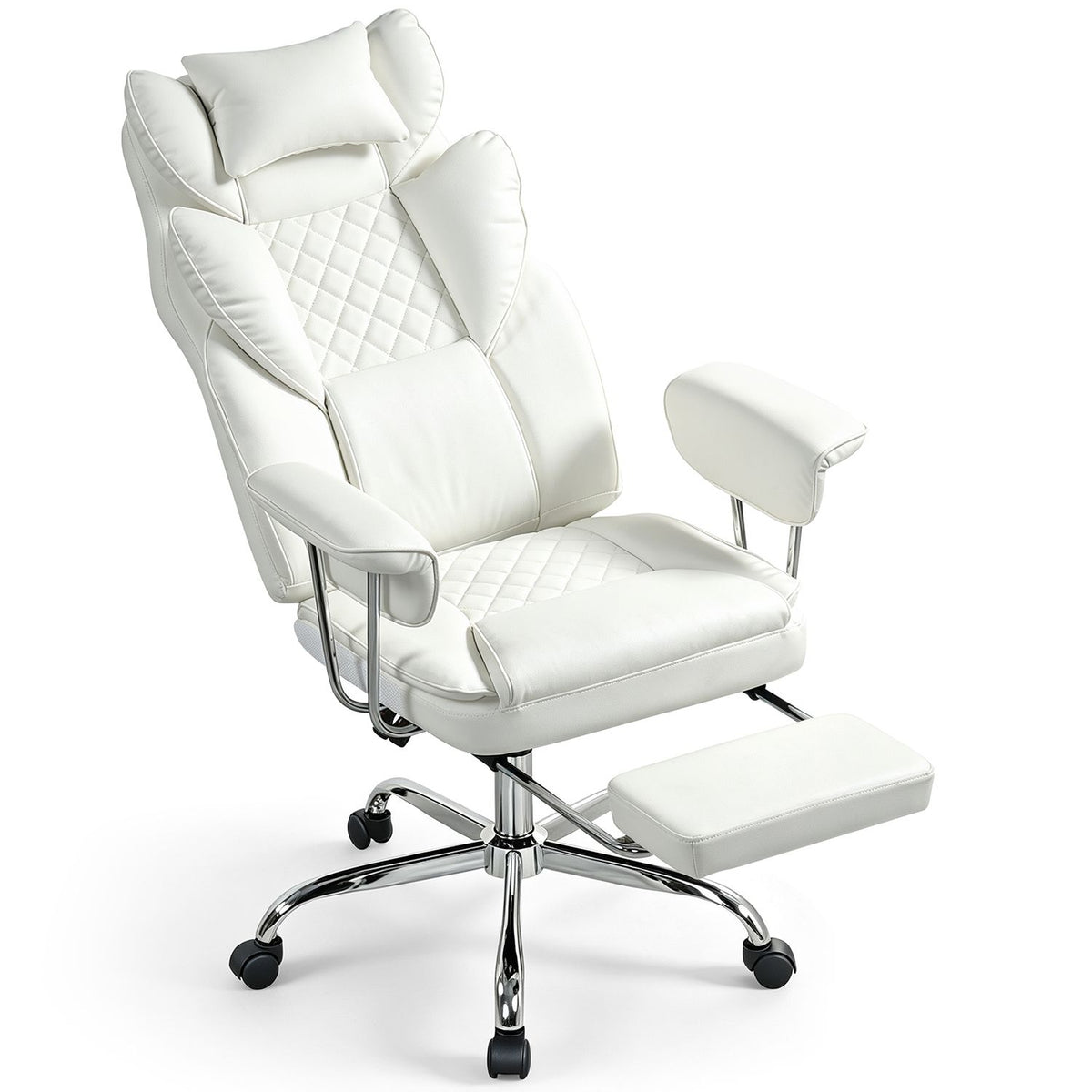 Big and Tall Executive Office Chair with Lumbar Support and Adjustable Seat-Black