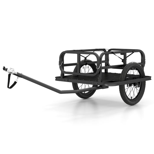 Bike Cargo Trailer Heavy-Duty Bicycle Wagon Cart with Universal Hitch-Black