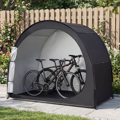 Bike Storage Tent Portable Bicycle Shed with Waterproof PU Coated Oxford Fabric-Black
