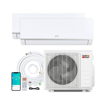 Blast Pro 28000 BTU 2 Zone 23 SEER2 Mini Split AC with Heat Pump-12K + 12K
