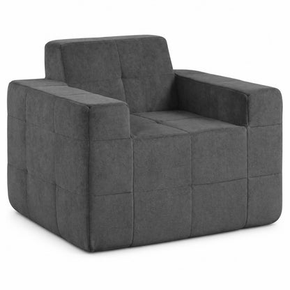 Boneless Single Sofa Chair Cloud Sofa with Terry Cloth Upholstery-Beige