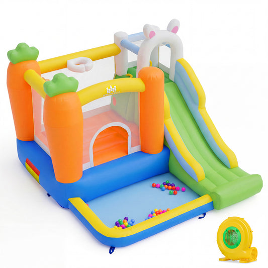 Bounce House for Kids 3-12 with Climbing Wall and 480W Blower for Backyard Party