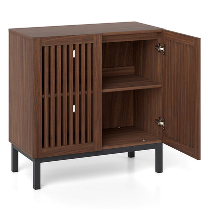 Buffet Cabinet with Storage 32" Wooden Sideboard Coffee Bar Station-Walnut