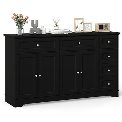Buffet Sideboard 59" Modern Coffee Bar Station Console Table-Black