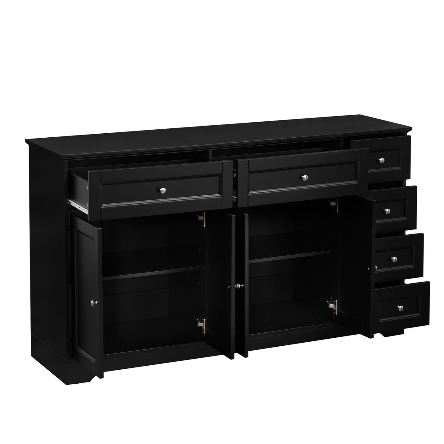 Buffet Sideboard 59" Modern Coffee Bar Station Console Table-Black