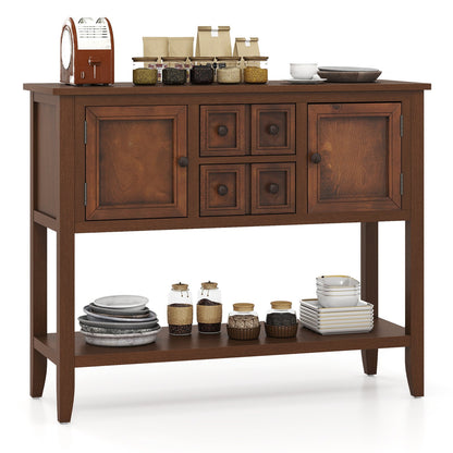Buffet Sideboard Cabinet with 2 Doors and 2 Drawers-Blue