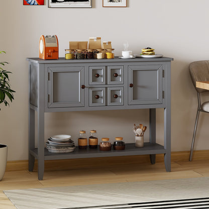 Buffet Sideboard Cabinet with 2 Doors and 2 Drawers-Blue