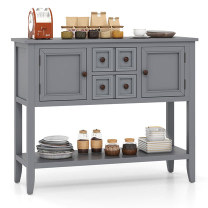Buffet Sideboard Cabinet with 2 Doors and 2 Drawers-Blue