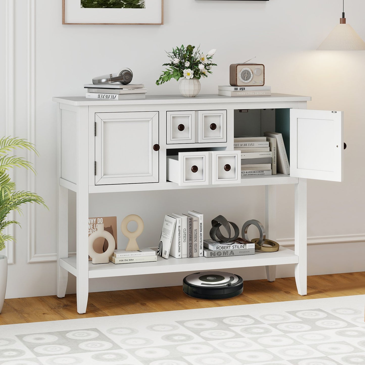 Buffet Sideboard Cabinet with 2 Doors and 2 Drawers-Blue