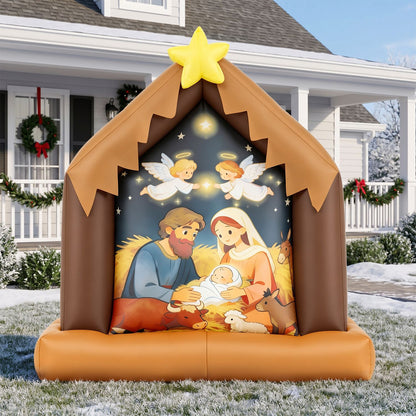 Christmas inflatable nativity scene with built-in lights, holiday Christmas decor by Wilsons Home Store, outdoor inflatable decoration