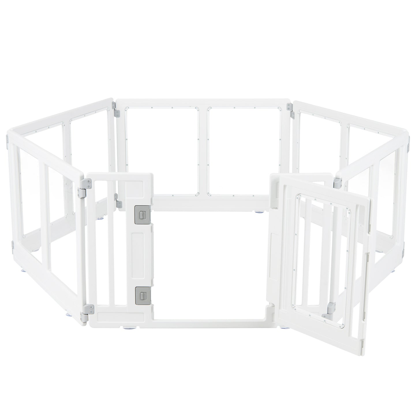 Clear Plastic Dog Playpen with Secure Locking Door-8 Panel