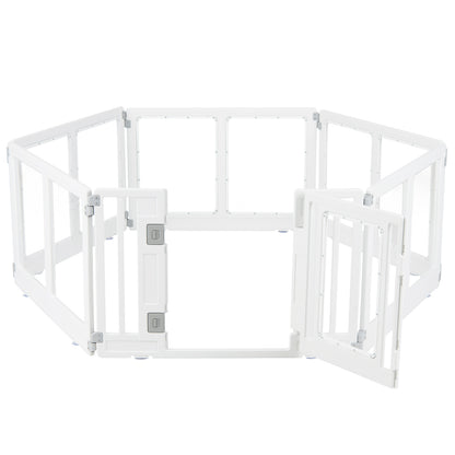 Clear Plastic Dog Playpen with Secure Locking Door-8 Panel