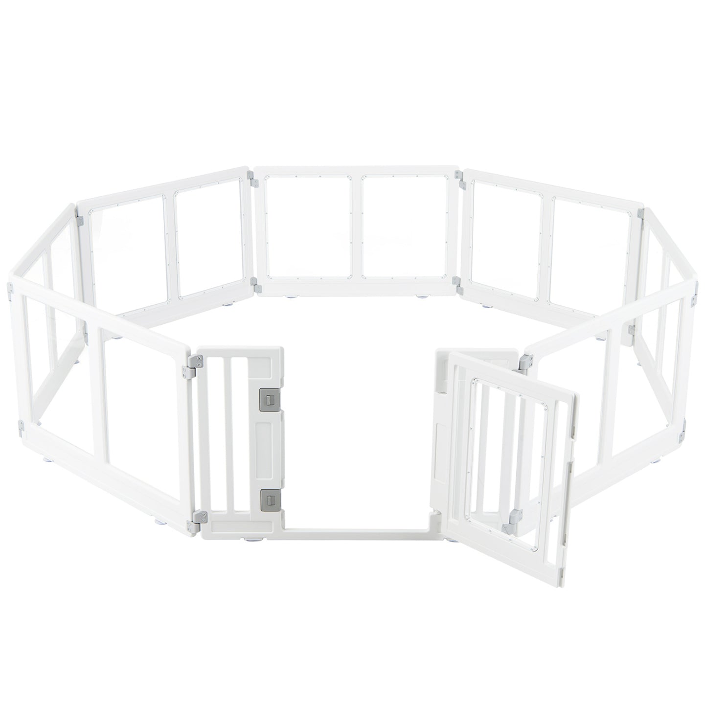 Clear Plastic Dog Playpen with Secure Locking Door-8 Panel