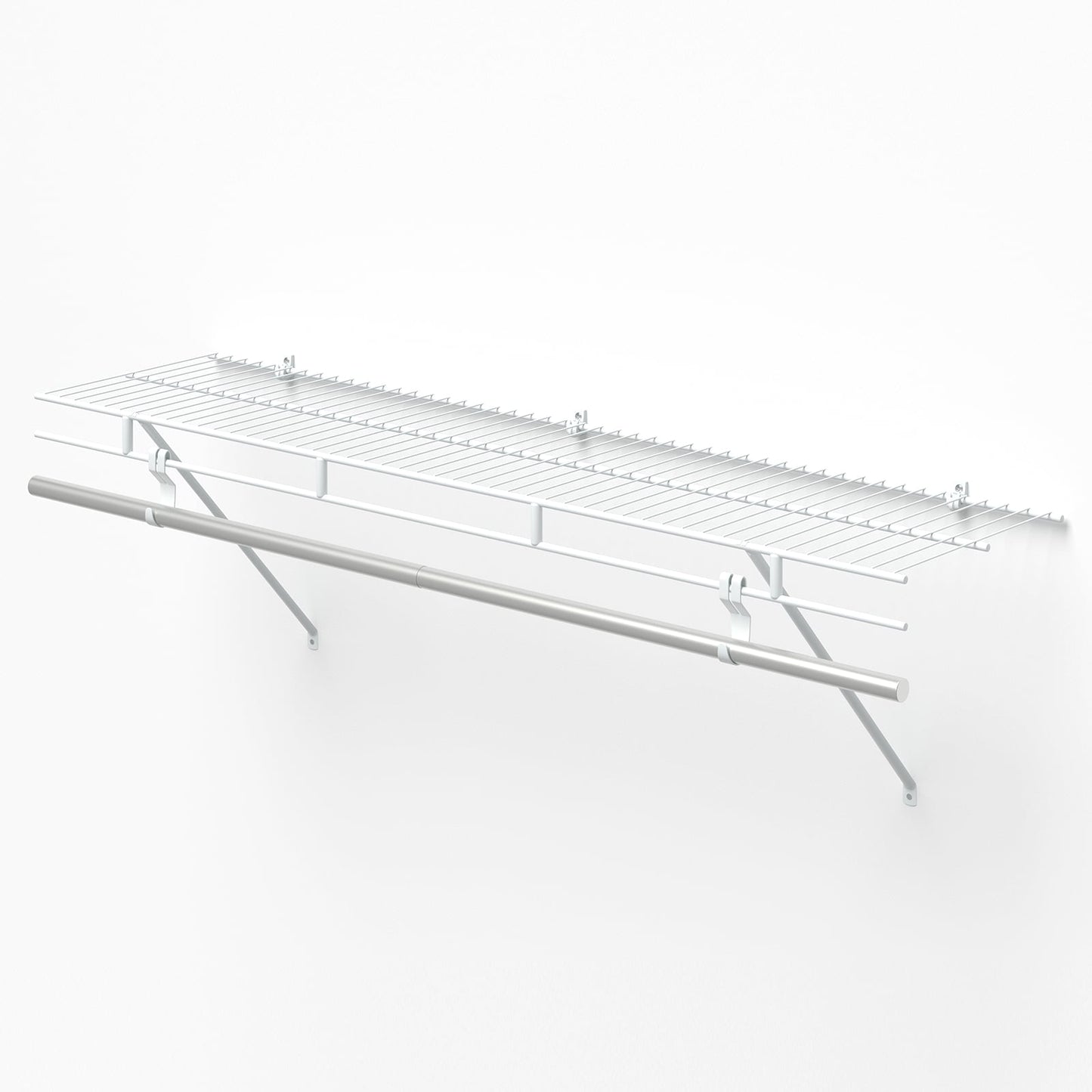 Closet Shelves Wall Mounted with Ventilated Metal Wire Shelving Kit