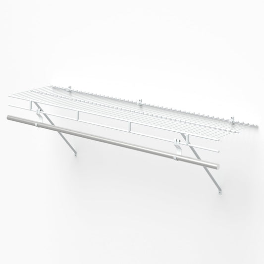 Closet Shelves Wall Mounted with Ventilated Metal Wire Shelving Kit