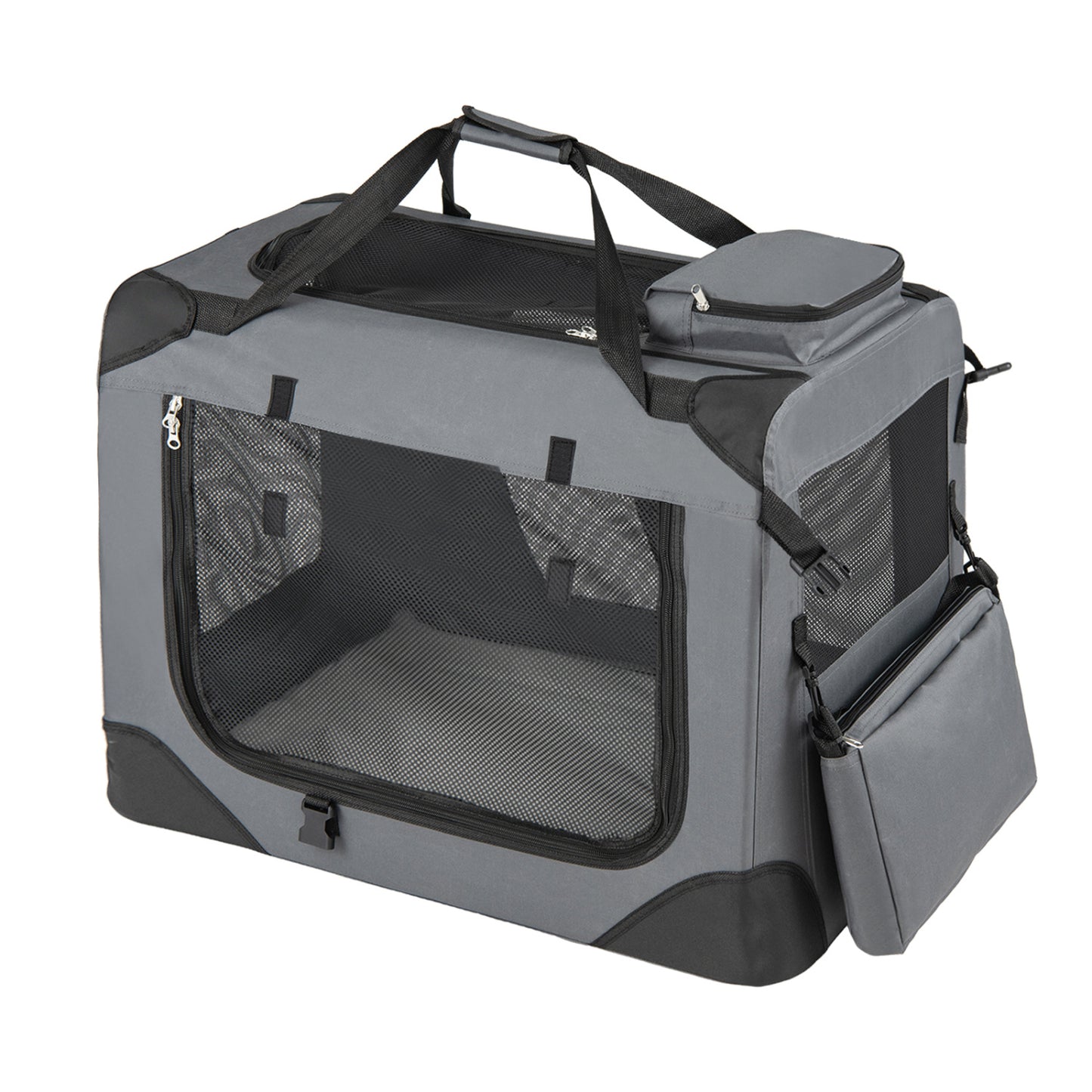 Collapsible Soft Dog Crate Travel Crate with Mesh Windows and 3 Doors-M
