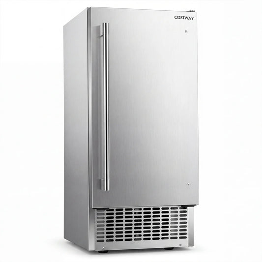 Commercial Ice Maker with 25 lbs Storage Capacity for Home Bar Cafe