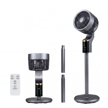 Compact Oscillating Standing Fan with 70° Oscillation and 90° Tilt for Home Office-Black