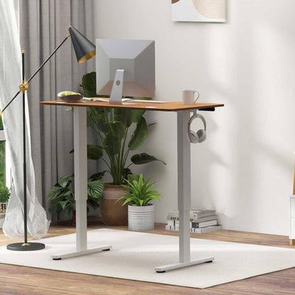 Compact Standing Desk and Executive Chair Set with Memory Heights