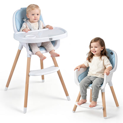 Convertible High Chair with 5-Point Harness for Babies and Toddlers-Beige
