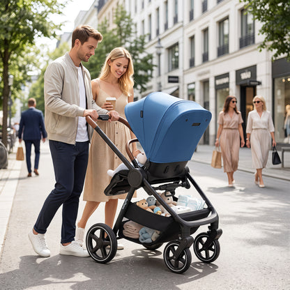 Convertible Travel Baby Stroller with Car Seat Adapters-Black