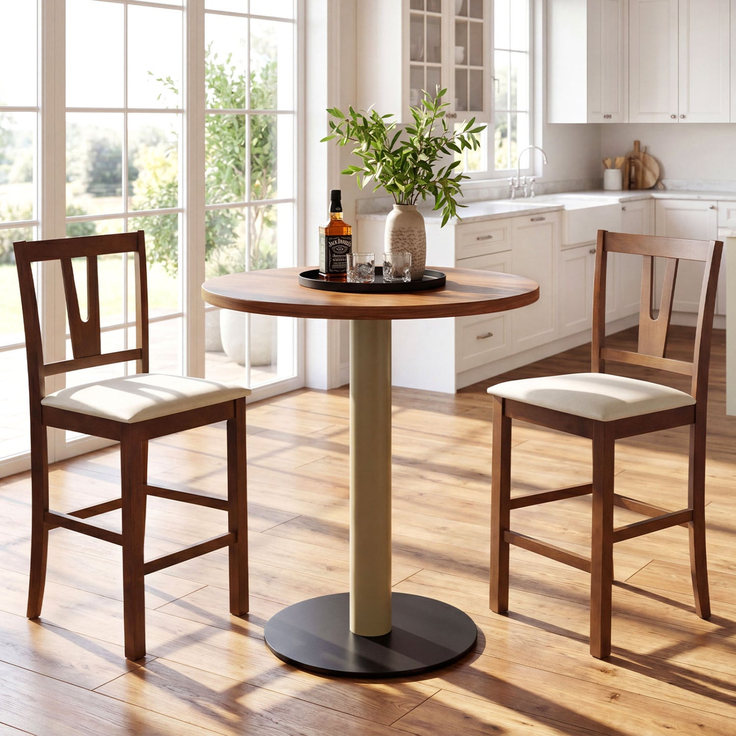 Set of two counter height bar stools with contoured V-back, stylish kitchen and dining furniture from Wilsons Home Store