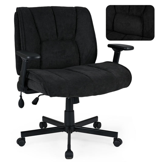 Black Criss Cross home office chair with airbag lumbar support, ergonomic design, and adjustable features for comfortable seating.