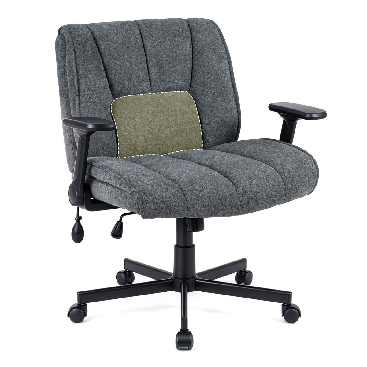 Black Criss Cross home office chair with airbag lumbar support, ergonomic design, and adjustable features for comfortable seating.