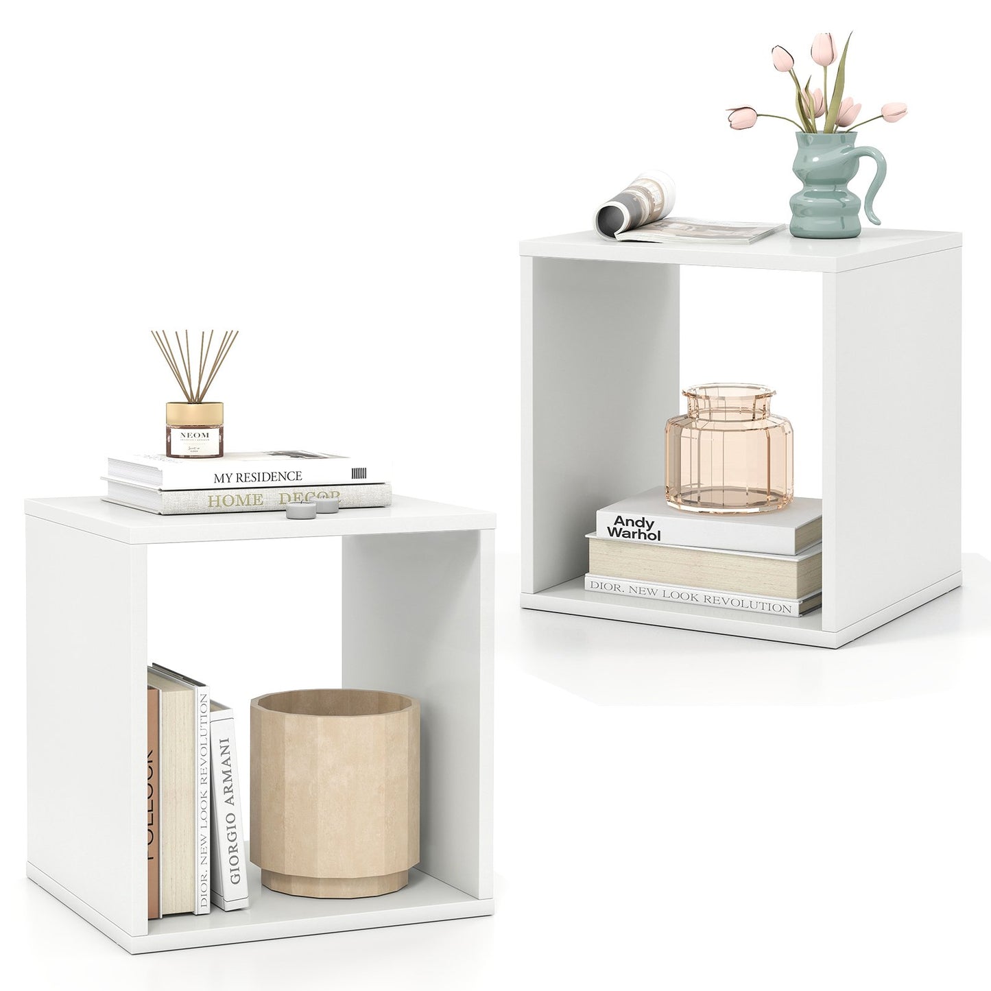 Cube Storage Organizer Set of 2-White