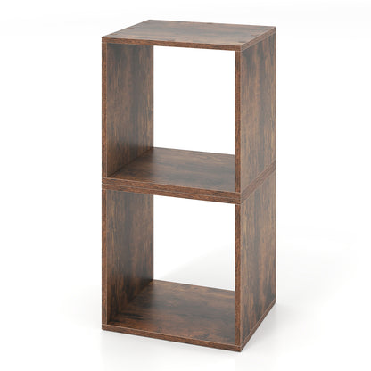 Cube Storage Organizer Set of 2 for Living Room Bedroom Study-Rustic Brown