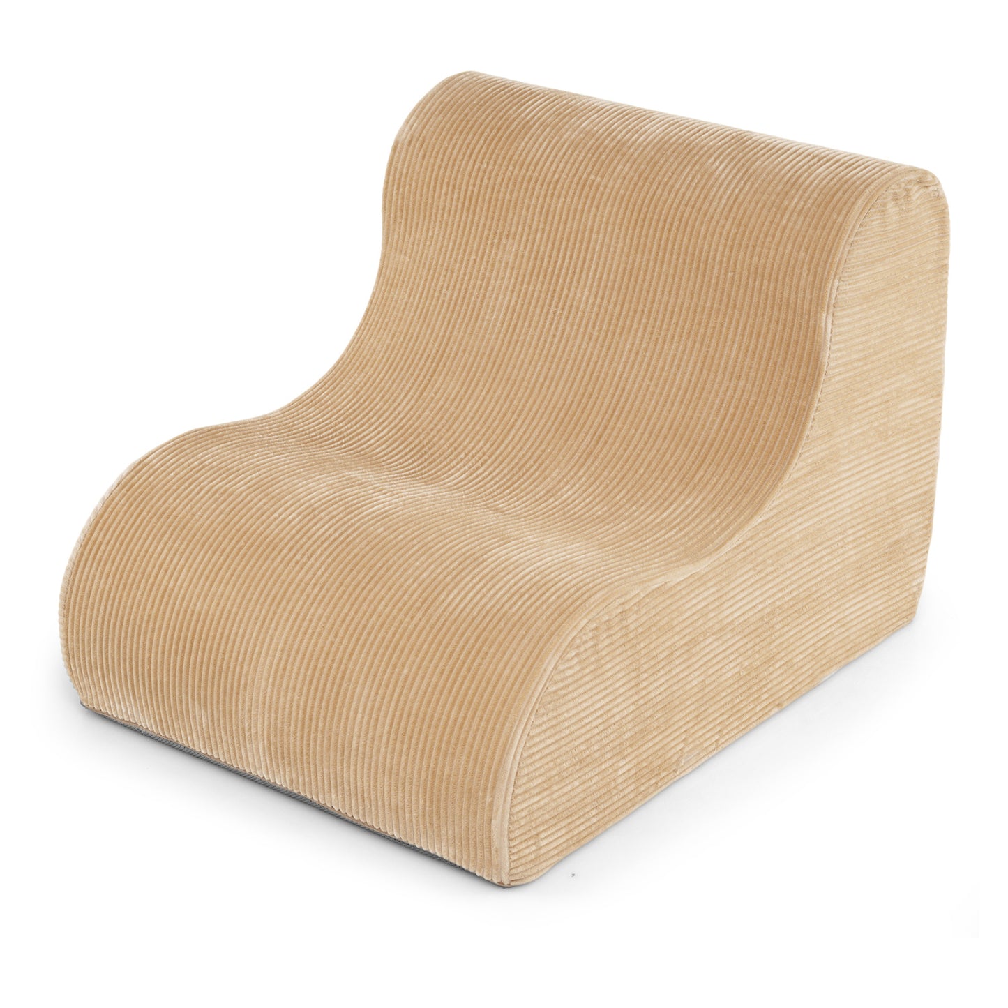 Curved Lazy Floor Sofa with Machine-washable Cover for Adults-Beige