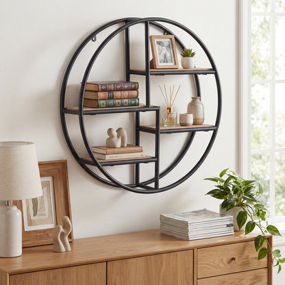 Decorative Circular Metal Wall Mounted Shelf for Display