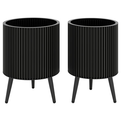 Set of two decorative flower pots with stands and drainage holes, perfect for outdoor garden raised beds by Wilsons Home Store