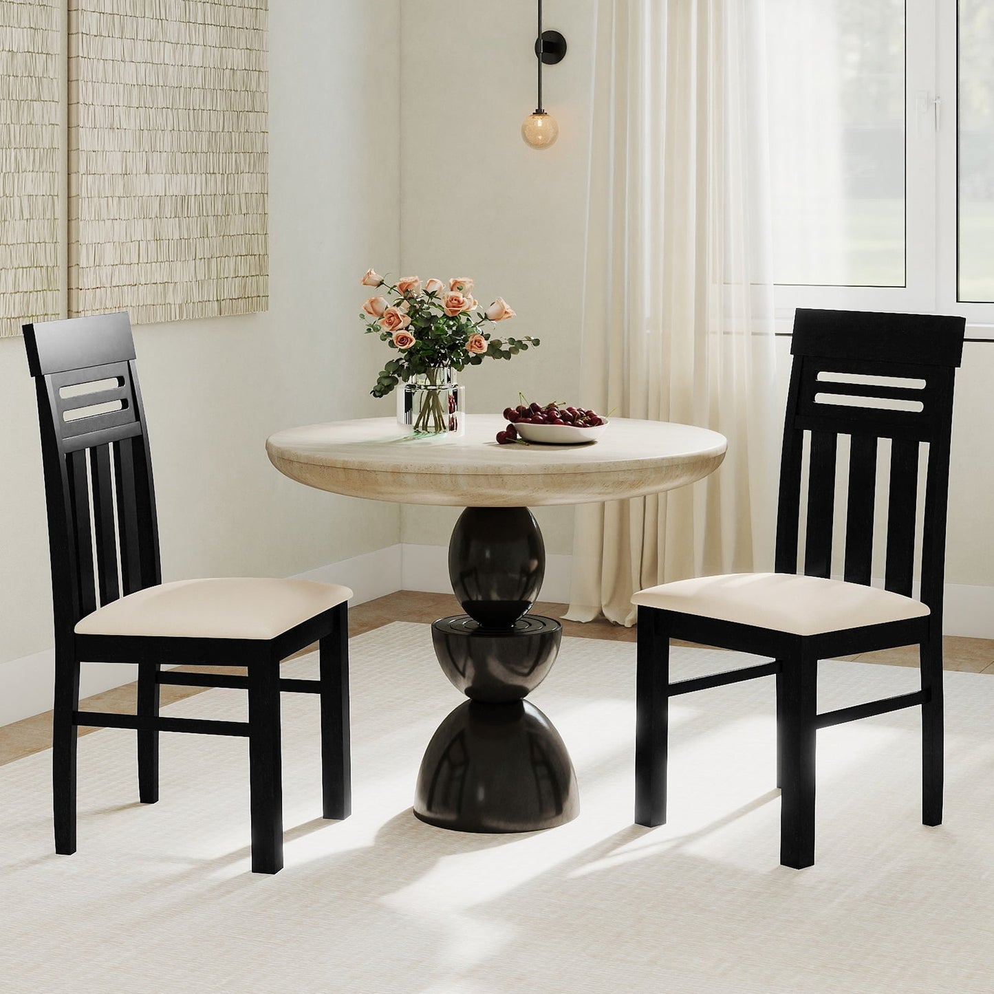 Dining Chairs High Back Dining Room Chairs Set of 2-Black