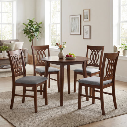 Dining Chairs Set of 2 Dining Room Chairs with Padded Seat for Kitchen Living Room-Walnut