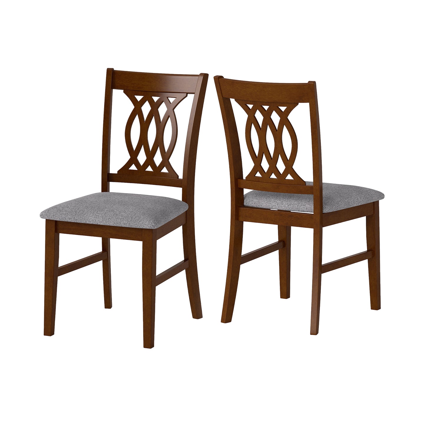 Dining Chairs Set of 2 Dining Room Chairs with Padded Seat for Kitchen Living Room-Walnut